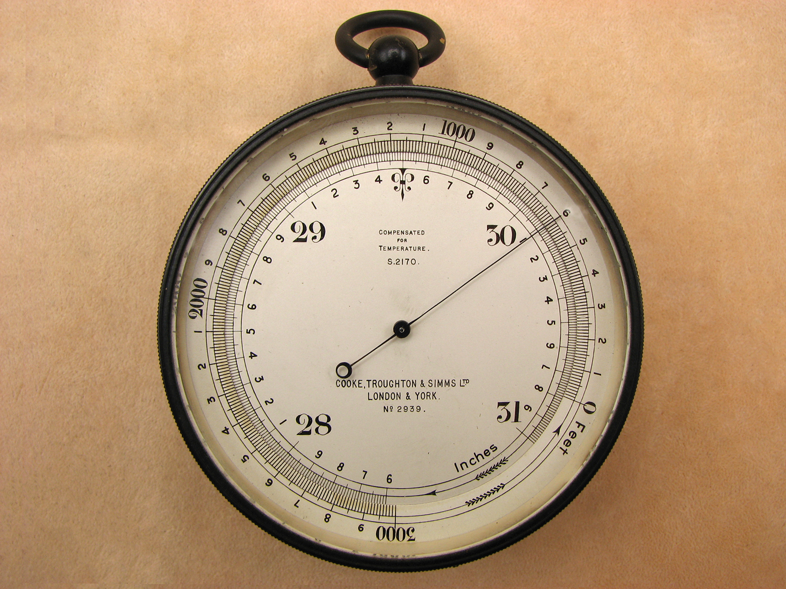 Cooke Troughton & Simms pocket barometer & altimeter circa 1920's